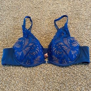 Adore Me royal blue lace bra